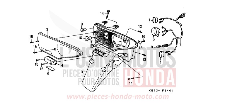KOMBINATIONSLEUCHTE (2) von CB1300 Super Bold'or ABS TITANIUM METALLIC (YR183) von 1998